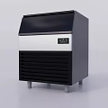 Black And Silver Compact Ice Maker With Digital Display For Modern Kitchen Appliances 3d model