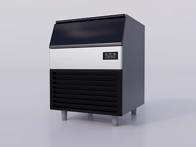 Black And Silver Compact Ice Maker With Digital Display For Modern Kitchen Appliances 3d model