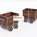Wooden Boxes With Wheels And Metal Strips For Reinforced Cart Design