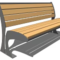 Modern Landscape Bench With Wooden Slats And Metal Frame Design