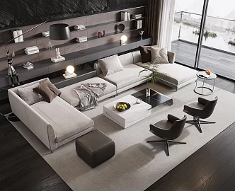 Modern Sofa Coffee Table Combination Sofa Coffee Table 3d model