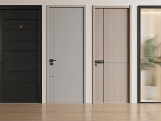 Single door swing door security door 3d model