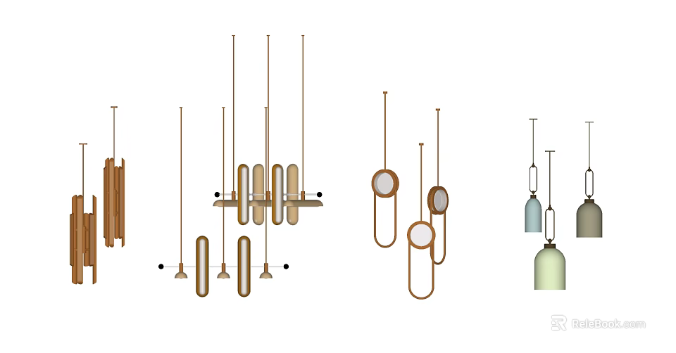 Various Modern Chandelier Designs With Unique Shapes And Contemporary Styles 3d model 