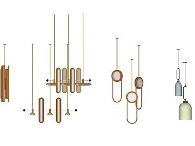 Various Modern Chandelier Designs With Unique Shapes And Contemporary Styles 3d model
