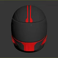 Sleek Black And Red Helmet With Glossy Finish And Reflective Surface