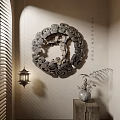 Chinese Style Circular Hollowed Wooden Carving Wall Decor With Intricate Patterns