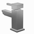 Sleek Modern Stainless Steel Faucet With Square Handle And Single Spout Design