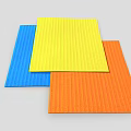 Colorful Striped Foam Floor Mats In Blue Yellow And Orange Surface Design