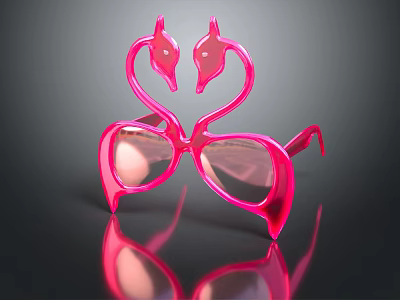 Stylish Pink Swan Shaped Sunglasses Fashion Jewelry Accessory With Unique Design 3d model