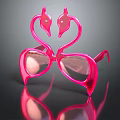 Stylish Pink Swan Shaped Sunglasses Fashion Jewelry Accessory With Unique Design