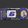 Blue White Yellow Number 9 Race Car With AXALTA Kautex Logos