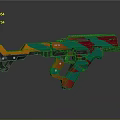 Modern Colorful Gun Design With Orange Green Red Geometric Patterns