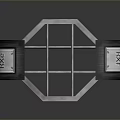 Modern Smart Access Gate With Black Panels Metal Frame And LED Indicators