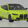 Vibrant Green BMW Sports Coupe With Black Roof And Aerodynamic Exterior Design Features