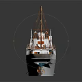 Classic Cruise Ship With Masts Multiple Decks And White Hull 3d model