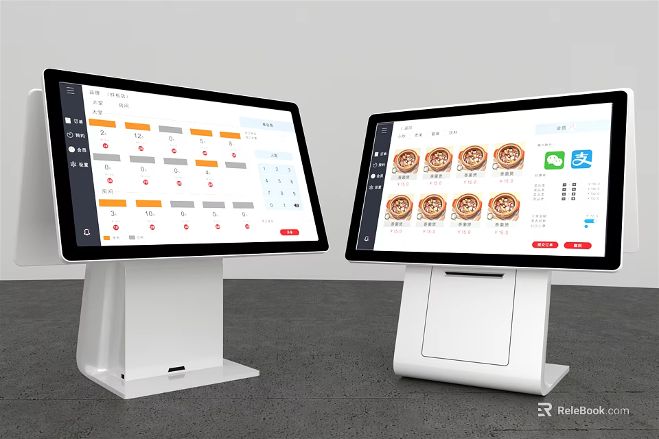 Commercial Equipment Self Service Touchscreen Kiosks With Digital Displays For Business Use 3d model 