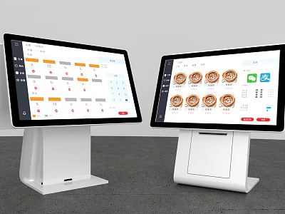 Commercial Equipment Self Service Touchscreen Kiosks With Digital Displays For Business Use 3d model