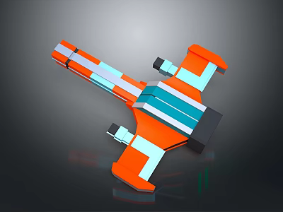 Modern Geometric Lounge Chair With Orange Blue And White Sleek Design 3d model