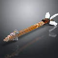 Pixel Style Sword Weapon With Orange White Block Components And Transparent Details