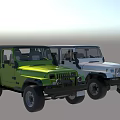 Green and White Jeep Style Off Road Cars with Rugged Exterior Details
