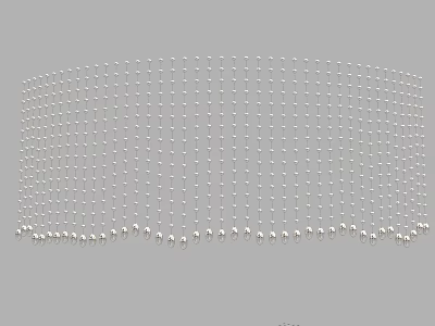Decorative Beaded Curtain With Hanging Silver Beads For Interior Decoration 3d model