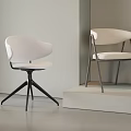 Modern Upholstered Dining Chairs In White And Beige With Metal Legs