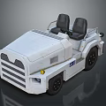 White Open Top Small Utility Vehicle With Two Black Seats And Front Grille