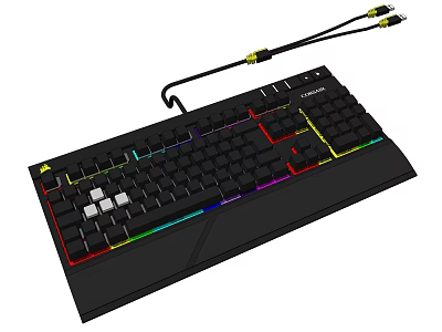 RGB Backlit Wired Mechanical Keyboard With Ergonomic Layout For Computer Use 3d model
