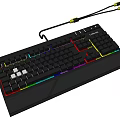 RGB Backlit Wired Mechanical Keyboard With Ergonomic Layout For Computer Use