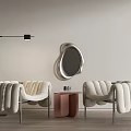 Modern Casual Sofa Combination Single Person Sofa Side Table Corner Floor Lamp Wall Decoration 3d model