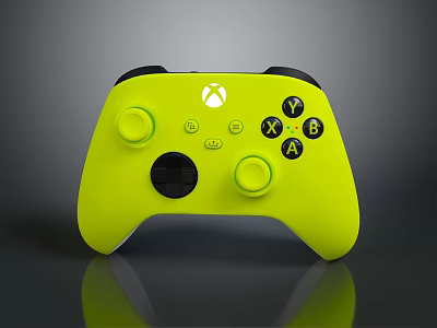 Bright Yellow Xbox Wireless Controller With Y X B A Buttons And Joysticks 3d model