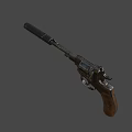 Vintage Revolver With Wooden Grip Metal Cylinder And Classic Design Details