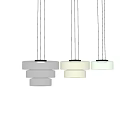 Modern Multi Layered Chandeliers In Green Brown Gray With Illuminated Acrylic Design