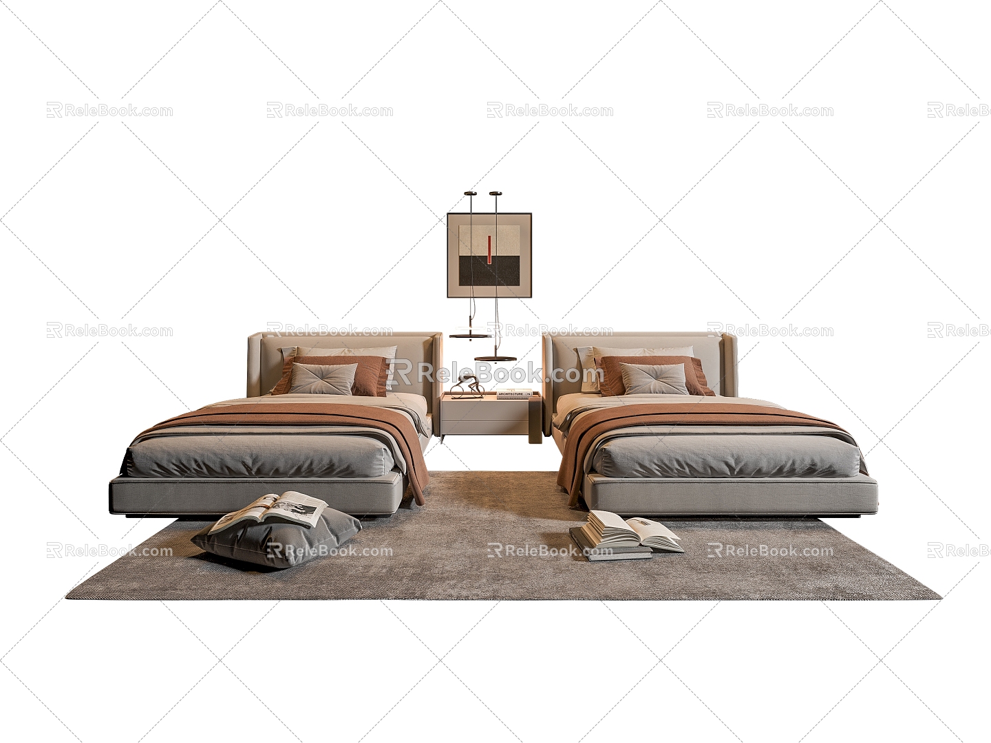 Modern Single Bed 3d model