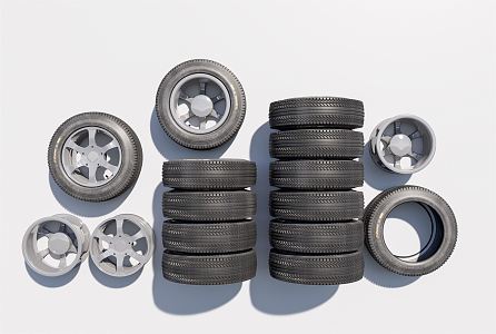 Hyundai Tire Automobile Tire Aluminum Alloy Wheel Tire Combination 3d model