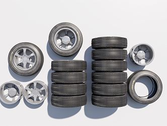 Hyundai Tire Automobile Tire Aluminum Alloy Wheel Tire Combination 3d model