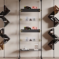 Bookshelf Storage Rack Decorative Rack Books Ornaments and Magazines 3d model