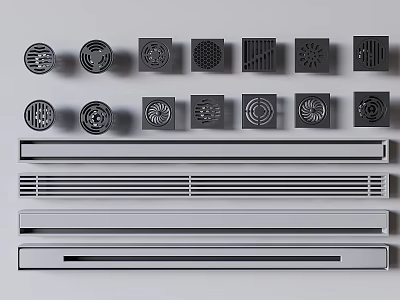 Bathroom Accessories Various Design Floor Drains And Long Strip Drain Grates 3d model
