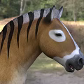 Realistic 3D Model Of Striped Zebra Tailed Lizard In Natural Grassland Habitat
