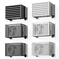 Components With Different Striped Herringbone Patterns In Black And White 3d model