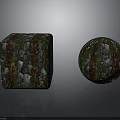 Wood And Stone Decorative Cube And Sphere With Natural Textured Surface