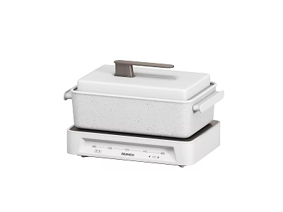 Sharp Portable Electric Kitchen Appliance With Non Stick Pot Lid And Control Panel 3d model