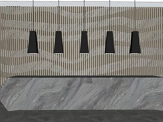 Modern Reception Desk Hotel Front Desk 3d model