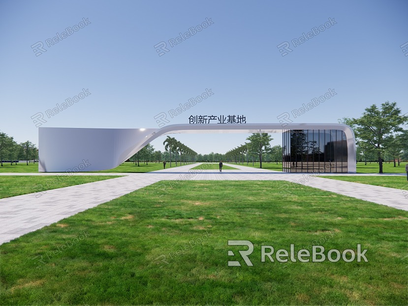 Modern Gate Entrance Gate Industrial Park Entrance Factory Entrance Gate model