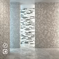 Modern Wall Tiles With Square Hexagonal And Striped Patterns For Interior Design 3d model