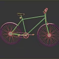 Teal Minimalist Bicycle With Black Seat And Silver Wheels On Gray Background