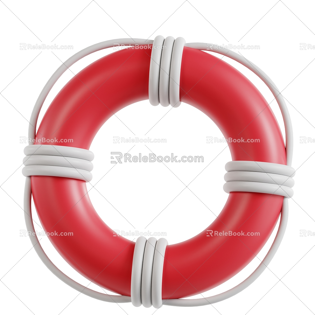 Modern Life Buoy Swimming Buoy Cartoon Life Buoy 3d model