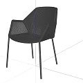 Stylish Black Wicker Leisure Chair With Modern Design And Metal Legs