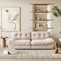 Modern double sofa 3d model