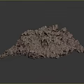 Rough Textured Brown Rocky Terrain With Uneven Natural Surface Features 3d model